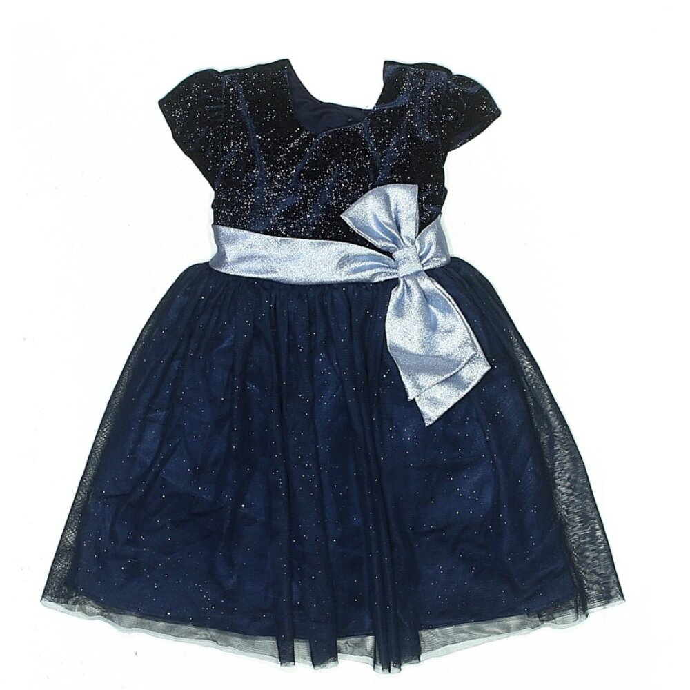 Jona Michelle kids dress in navy is a short-sleeve special occasion
